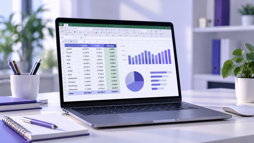 Tableau Excel avec données et graphiques